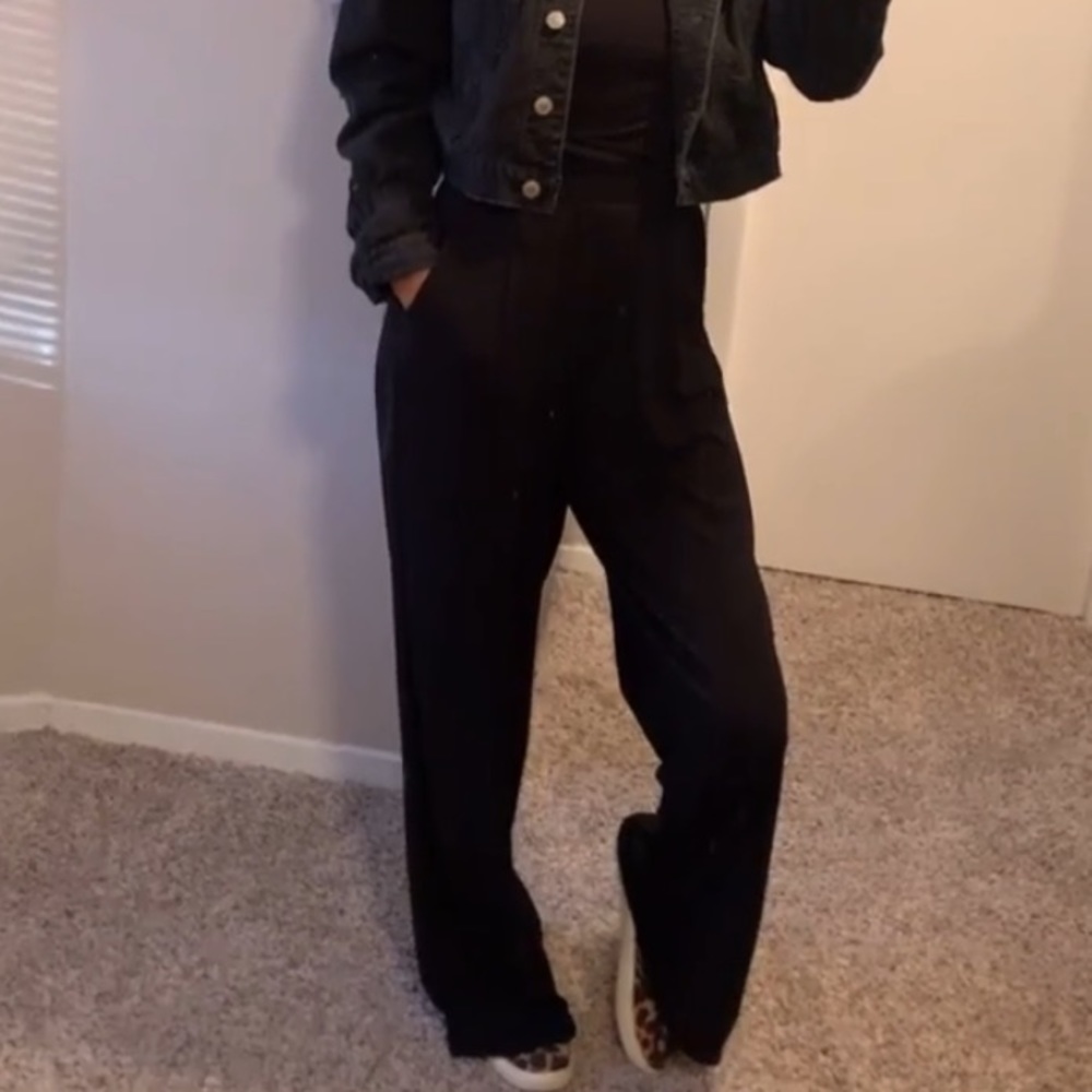 Black strapless jumpsuit